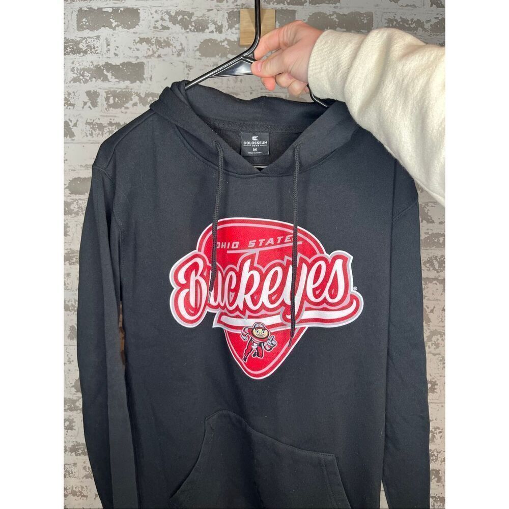Colosseum |   Mens black hoodie with Ohio state buckeye logo
